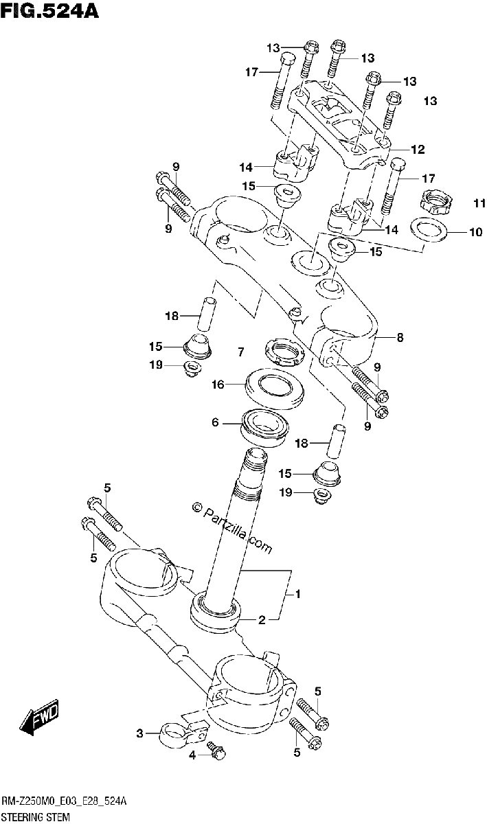 Diagrama de STEERING STEM