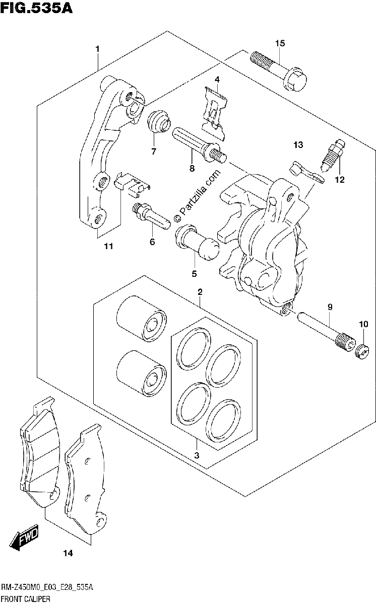 Diagrama de FRONT CALIPER