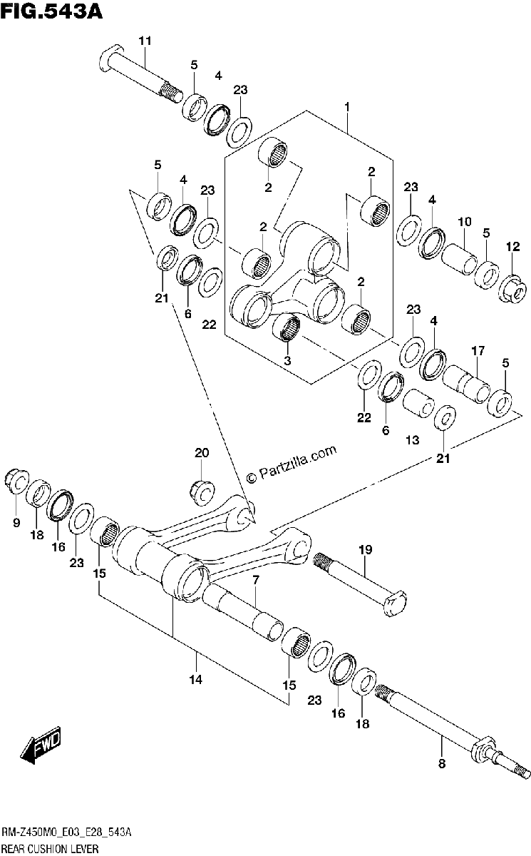 Diagrama de REAR CUSHION LEVER