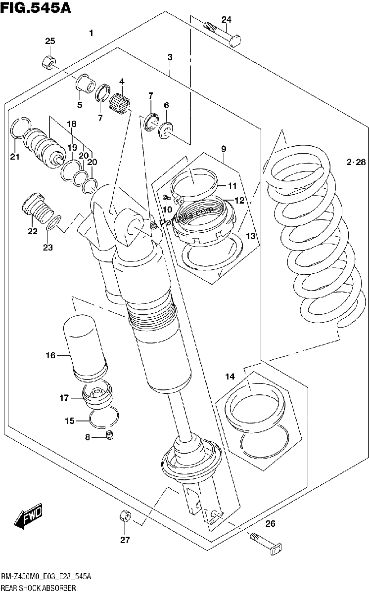 Diagrama de REAR SHOCK ABSORBER