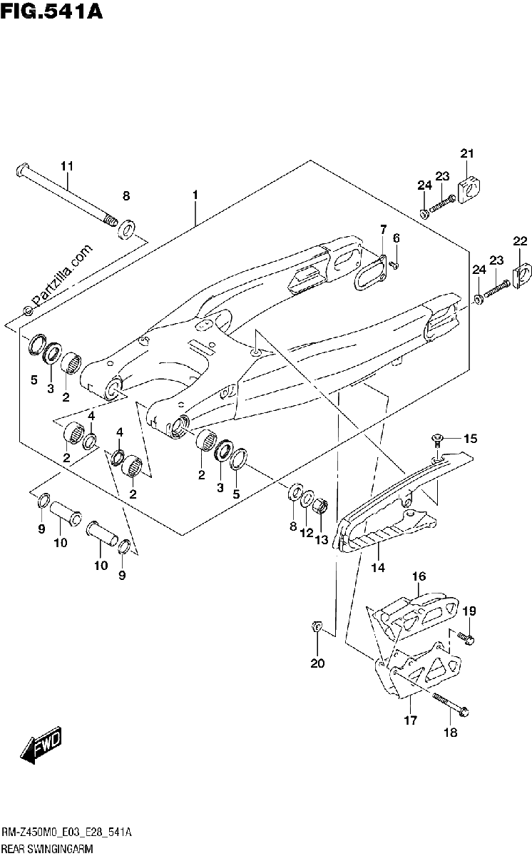 Diagrama de REAR SWINGINGARM