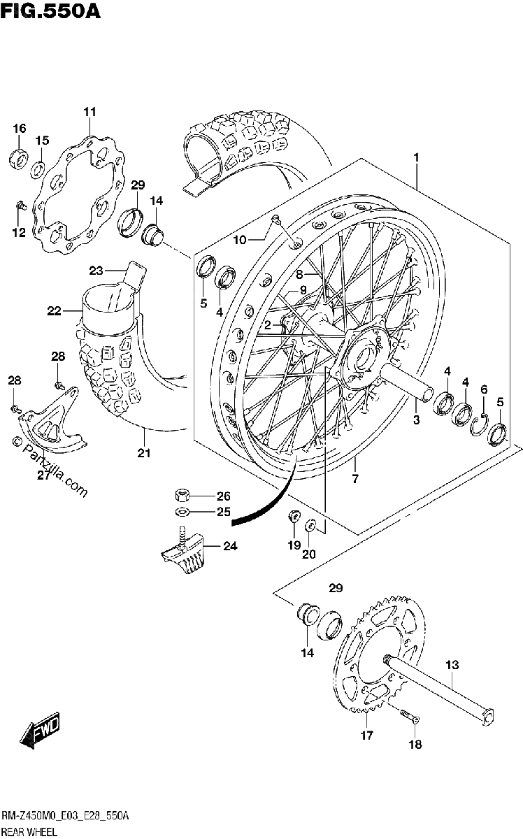Diagrama de REAR WHEEL