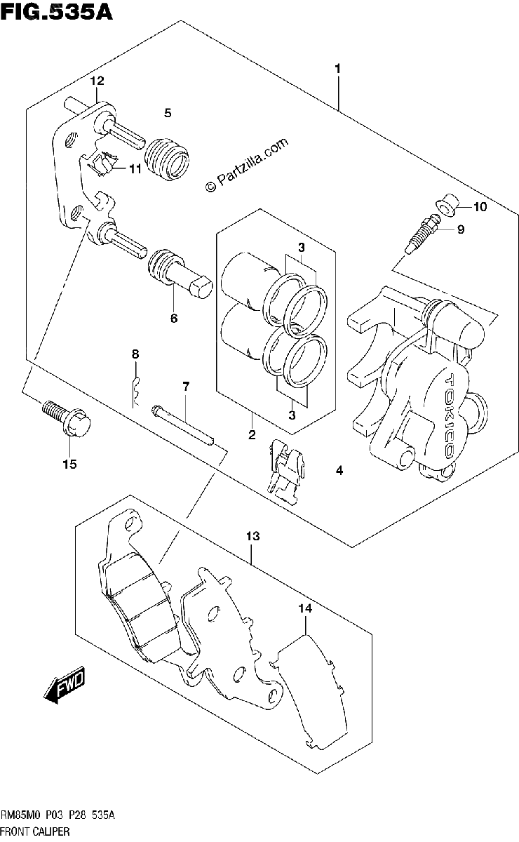 Diagrama de FRONT CALIPER