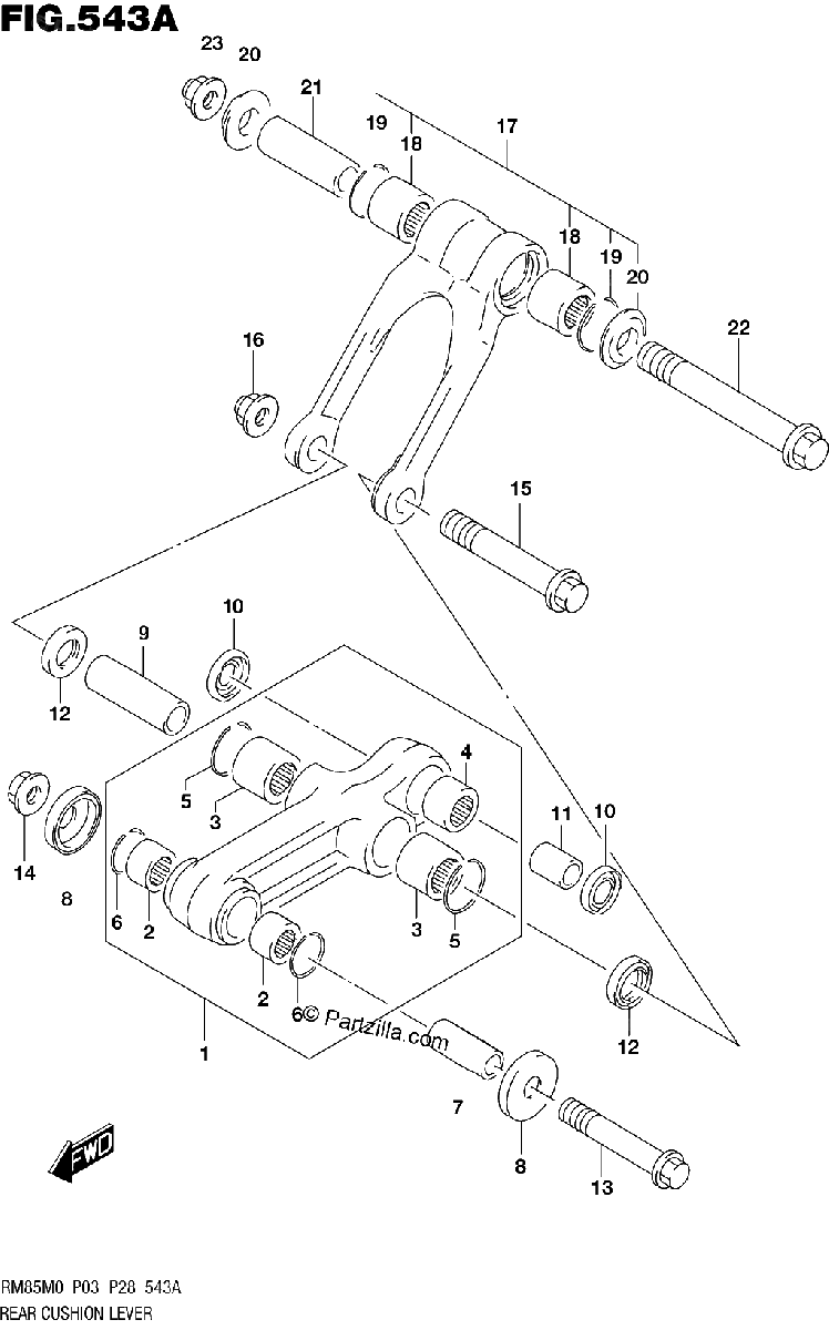 Diagrama de REAR CUSHION LEVER