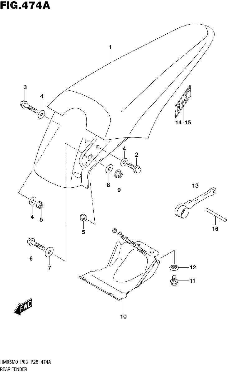 Diagrama de REAR FENDER