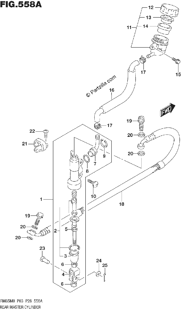 Diagrama de REAR MASTER CYLINDER