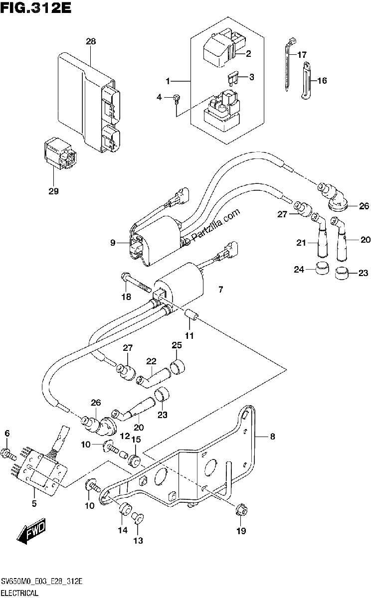 Diagrama de ELECTRICAL SV650 E03