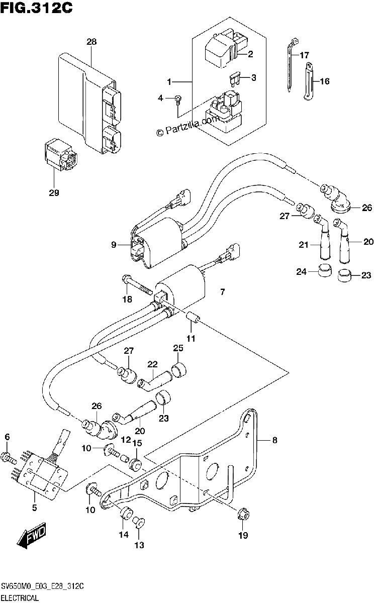 Diagrama de ELECTRICAL SV650 E33