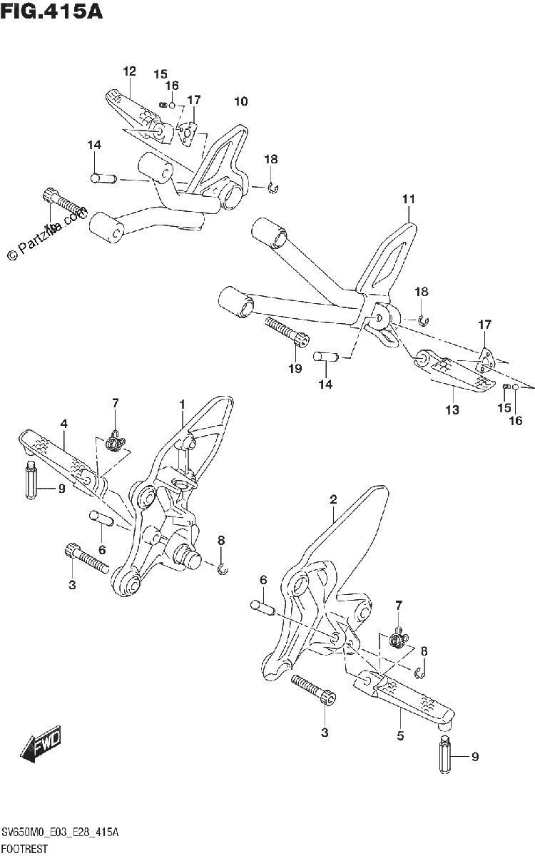 Diagrama de FOOTREST SV650 SV650A
