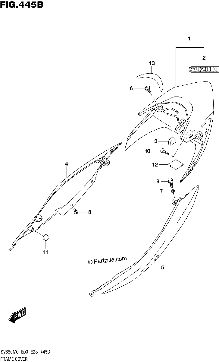 Diagrama de FRAME COVER SV650XA