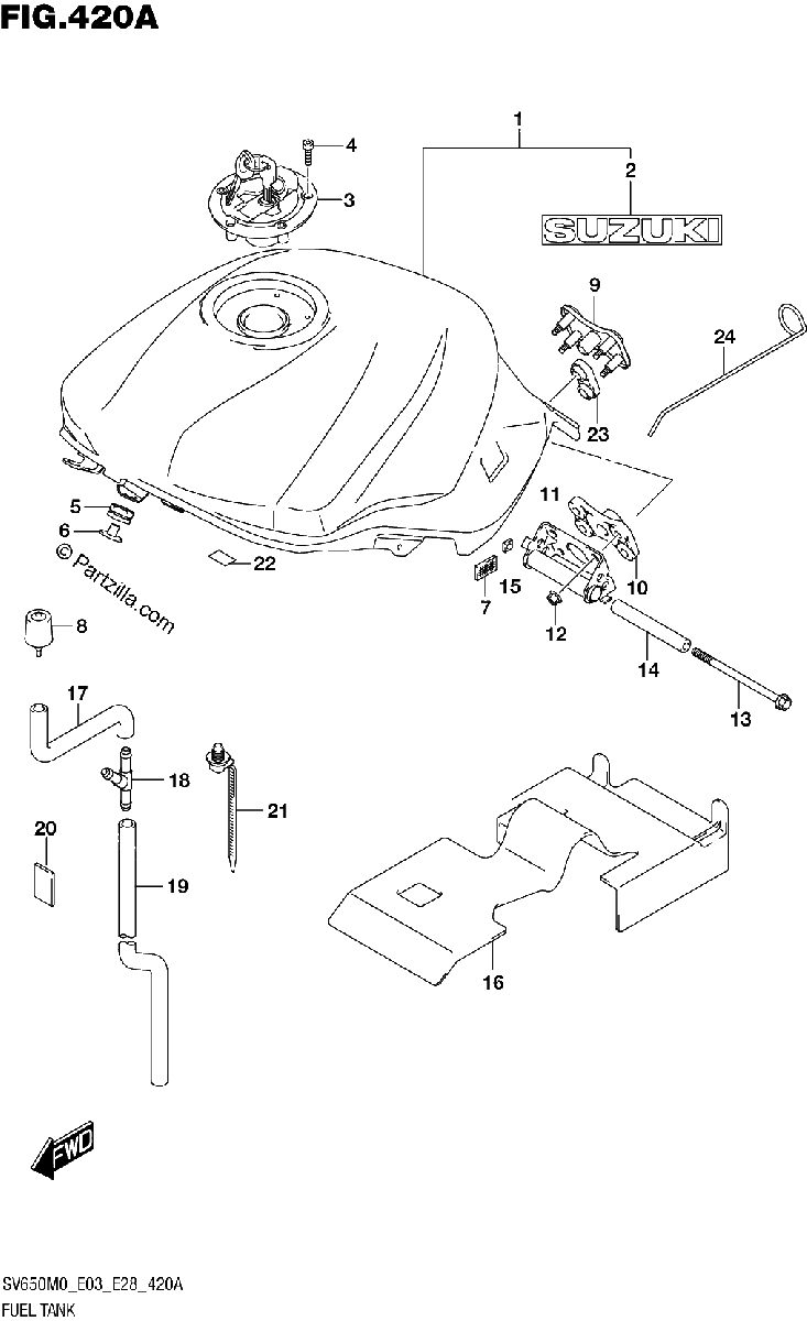 Diagrama de FUEL TANK 1 SV650 SV650A