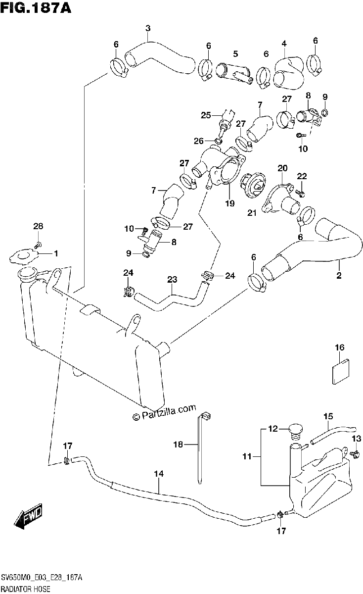 Diagrama de RADIATOR HOSE