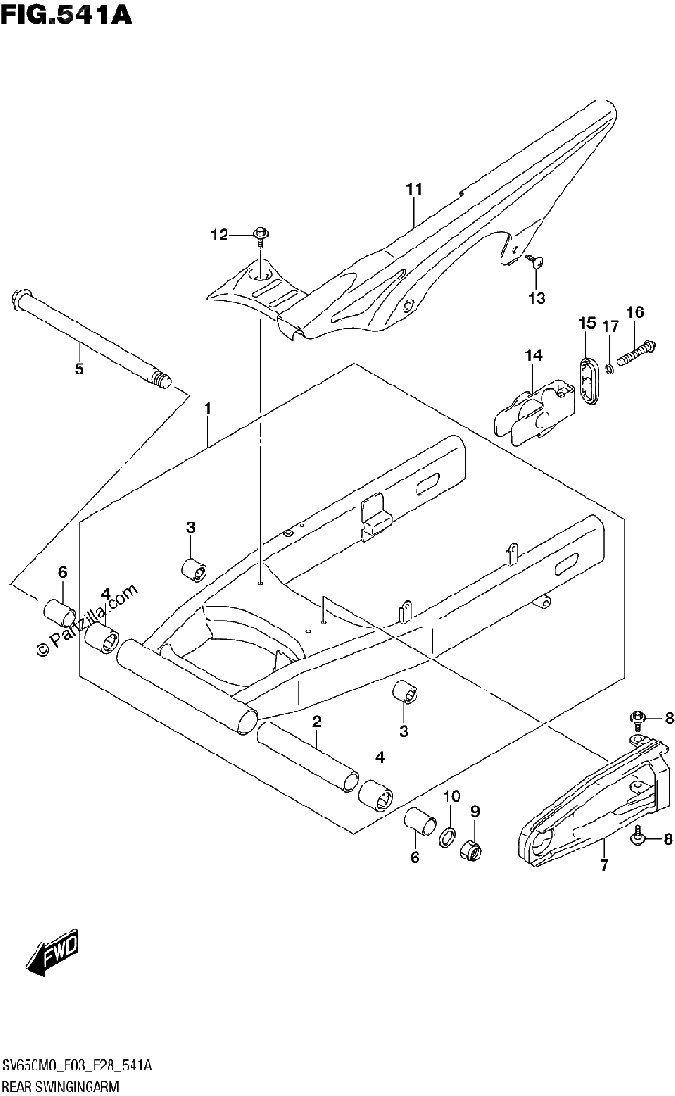 Diagrama de REAR SWINGINGARM
