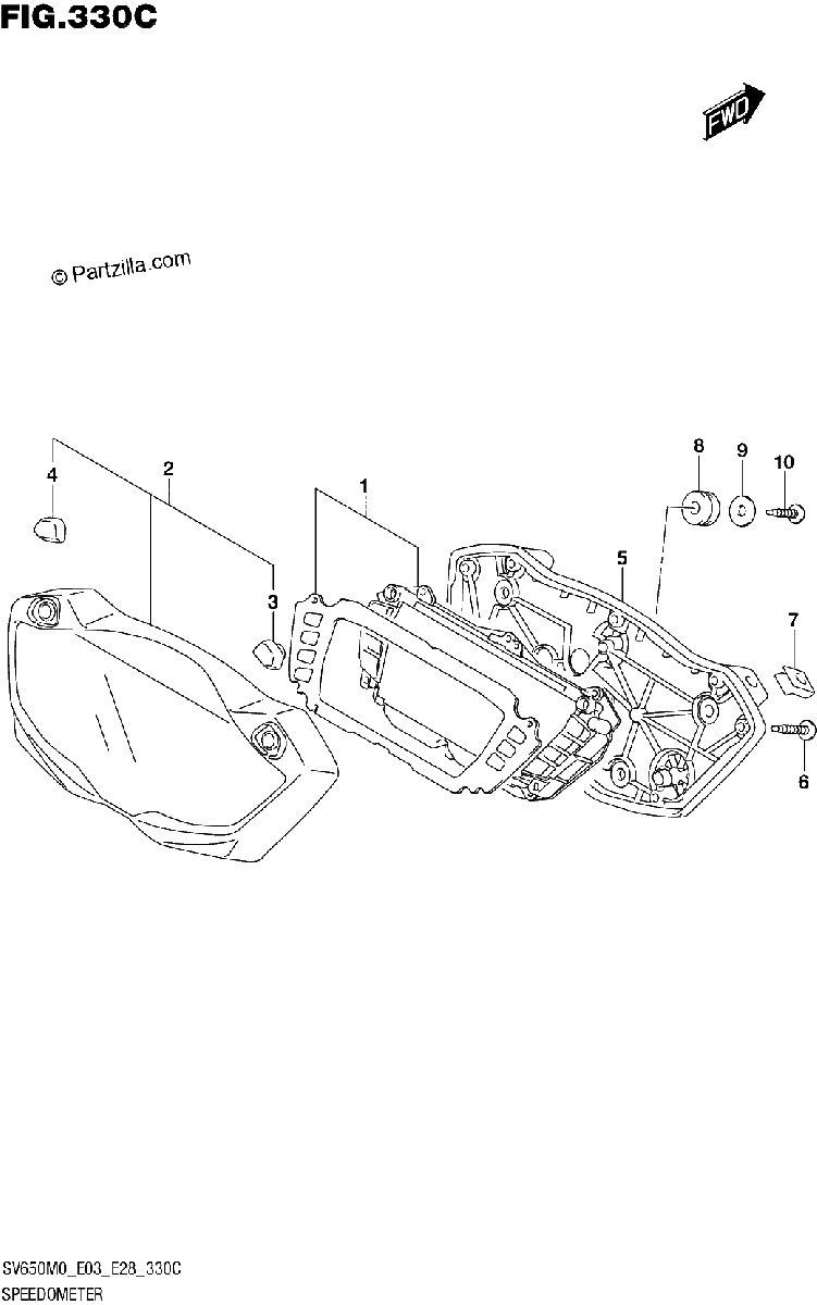Diagrama de SPEEDOMETER SV650 E03 E33
