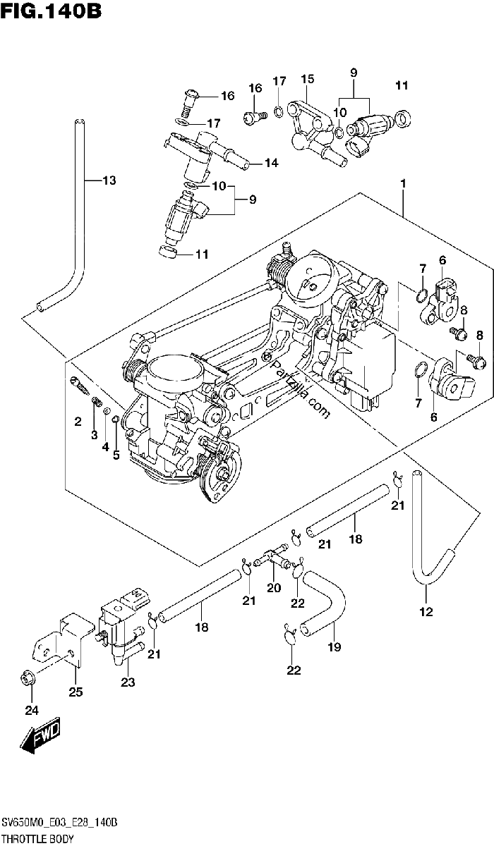 Diagrama de THROTTLE BODY