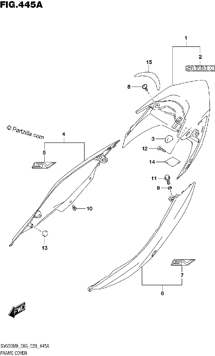 Diagrama de FRAME COVER SV650 SV650A