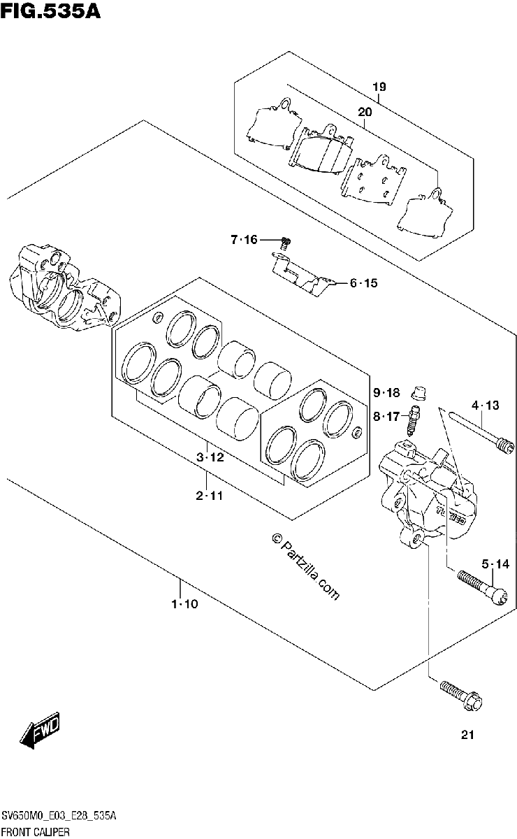 Diagrama de FRONT CALIPER