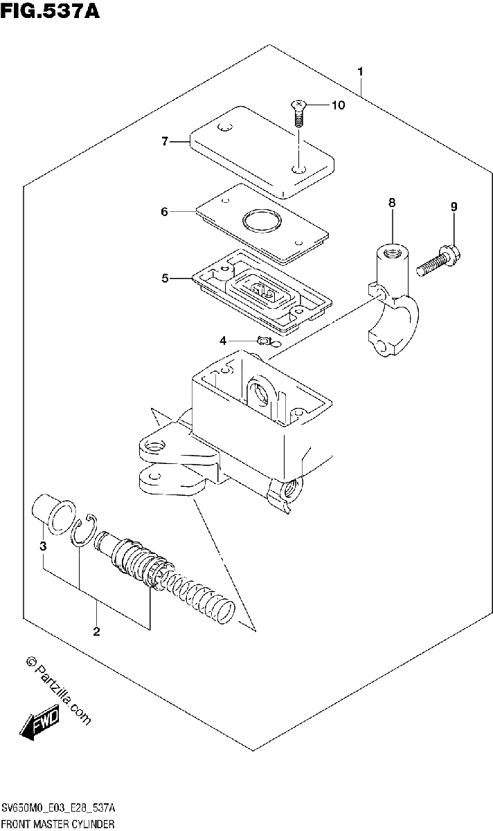 Diagrama de FRONT MASTER CYLINDER SV650 SV650A