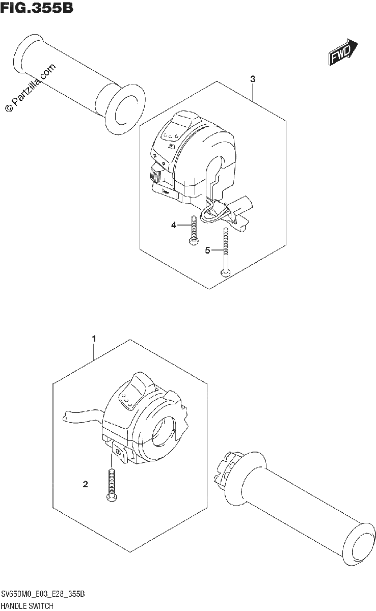 Diagrama de HANDLE SWITCH SV650 SV650A