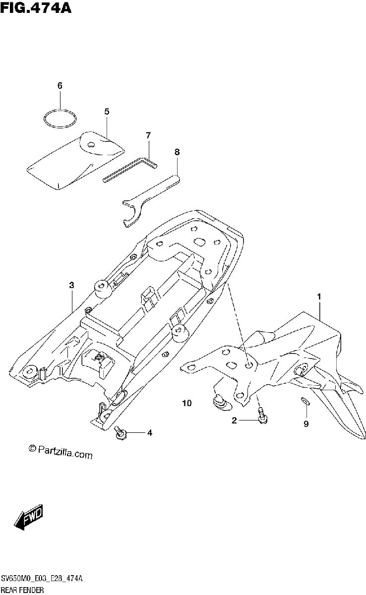Diagrama de REAR FENDER