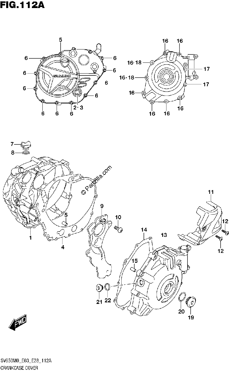 Diagrama de CRANKCASE COVER