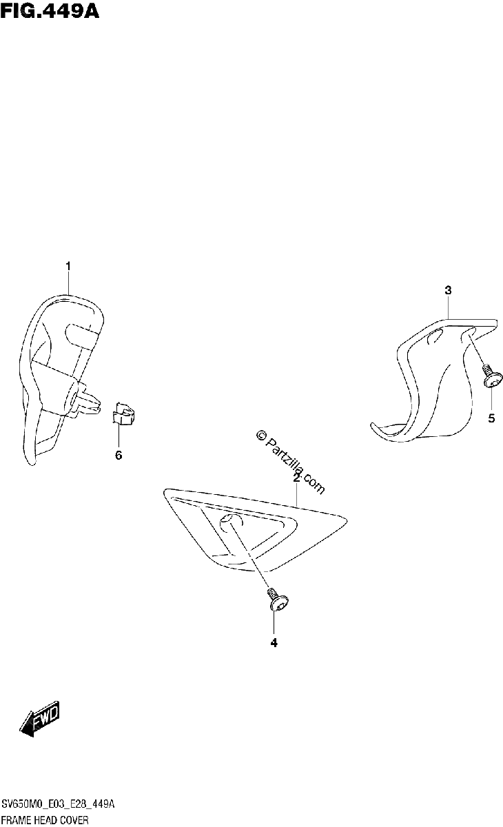 Diagrama de FRAME HEAD COVER SV650 SV650A
