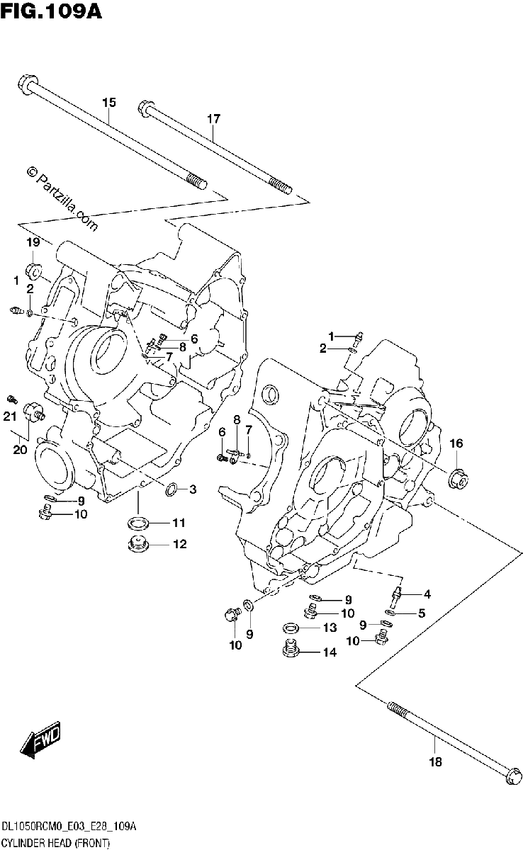 Diagrama de CRANKCASE 2 DL1050RQ