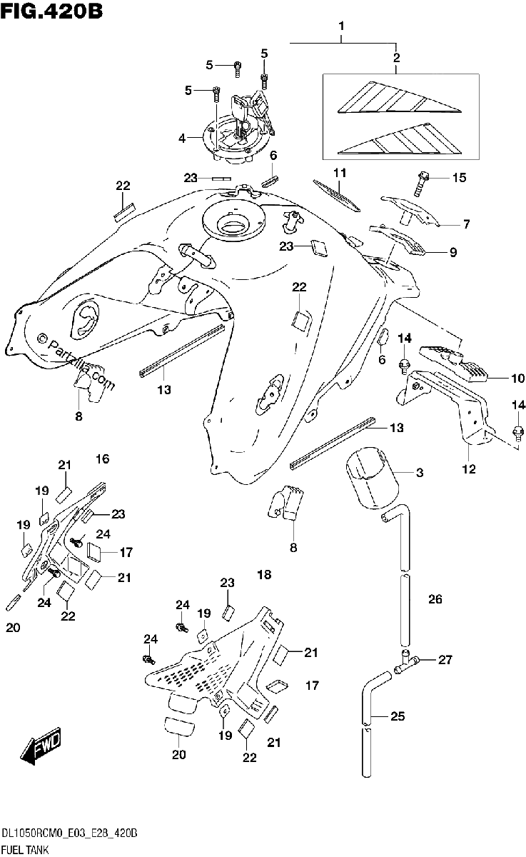 Diagrama de FUEL TANK DL1050RC