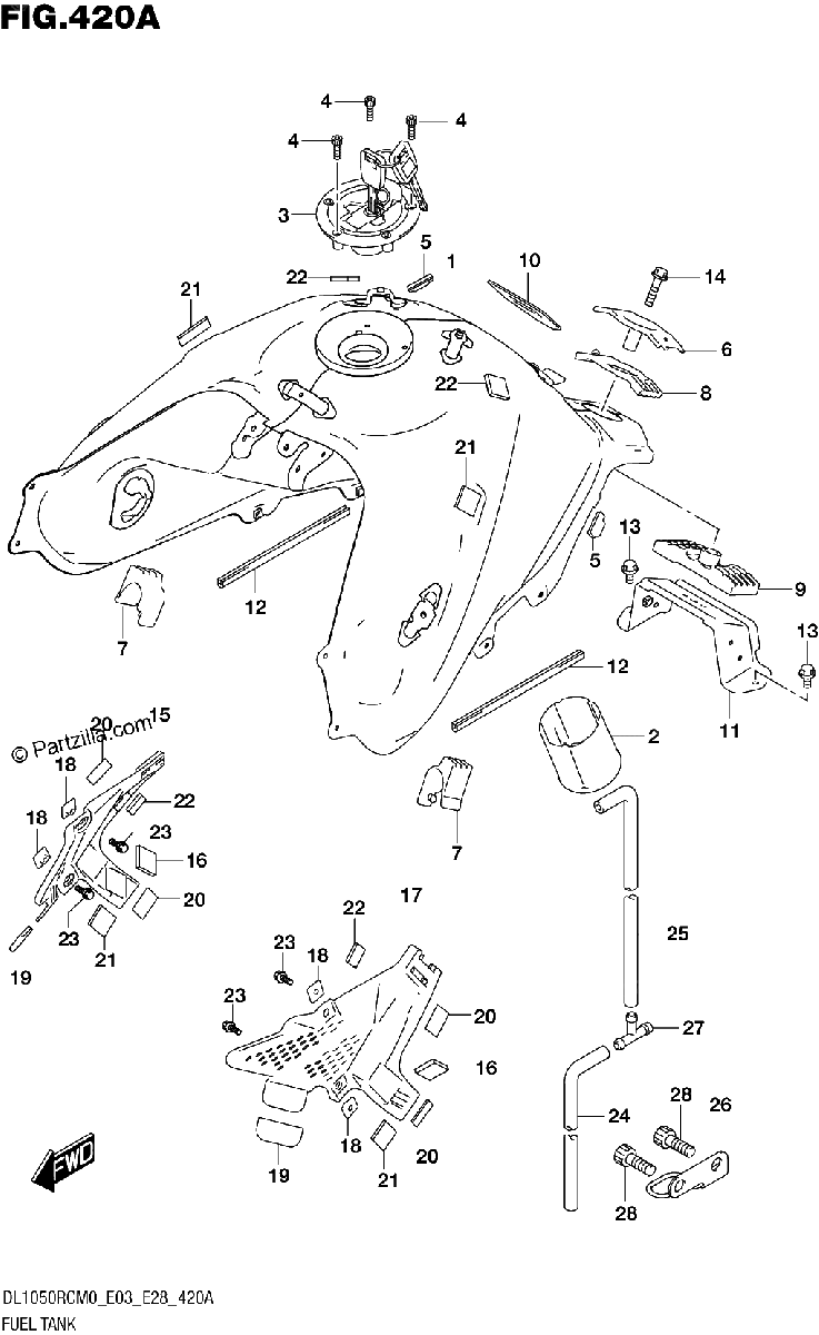 Diagrama de FUEL TANK DL1050RQ