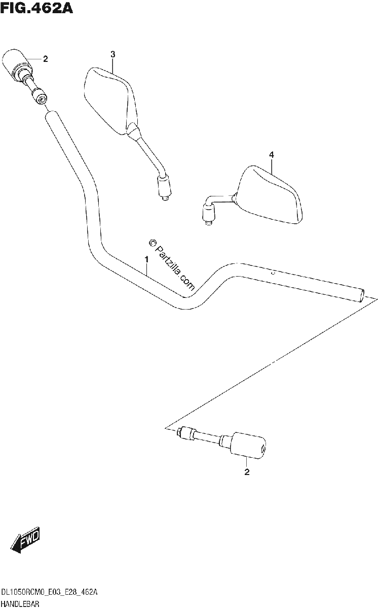 Diagrama de HANDLEBAR DL1050RQ
