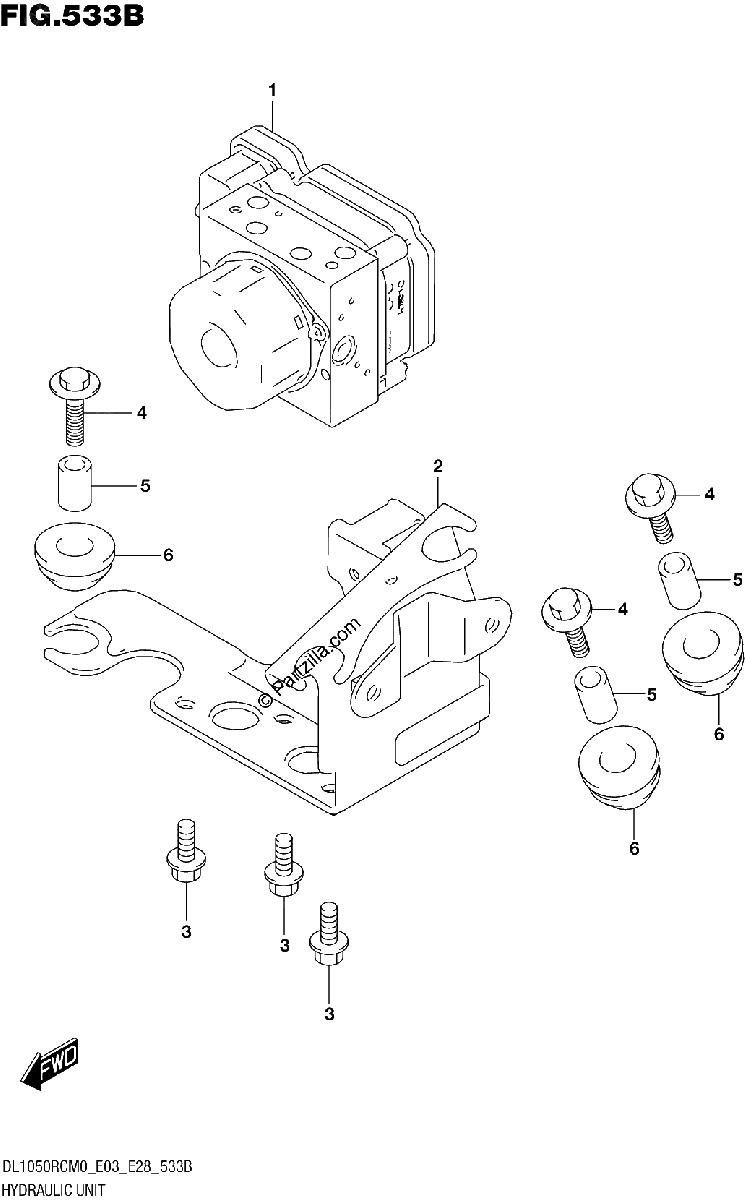 Diagrama de HYDRAULIC UNIT DL1050RC