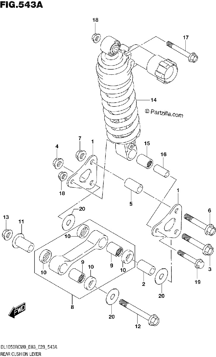 Diagrama de REAR CUSHION LEVER