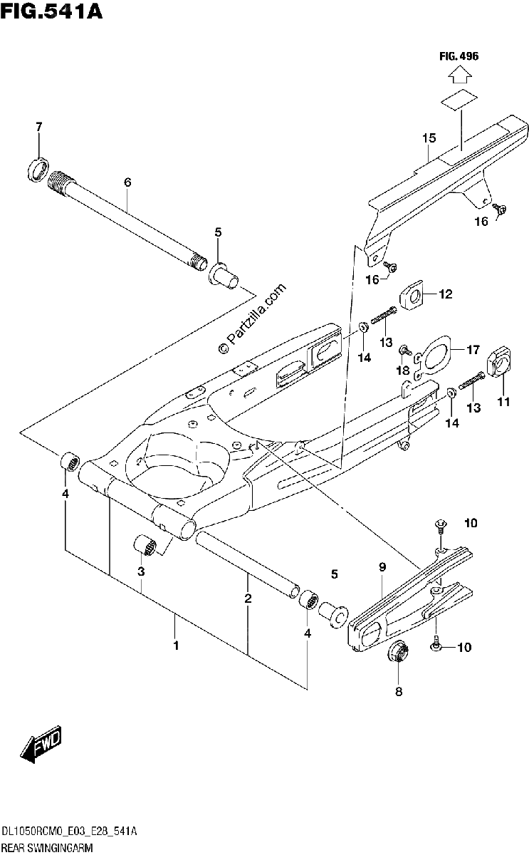Diagrama de REAR SWINGINGARM
