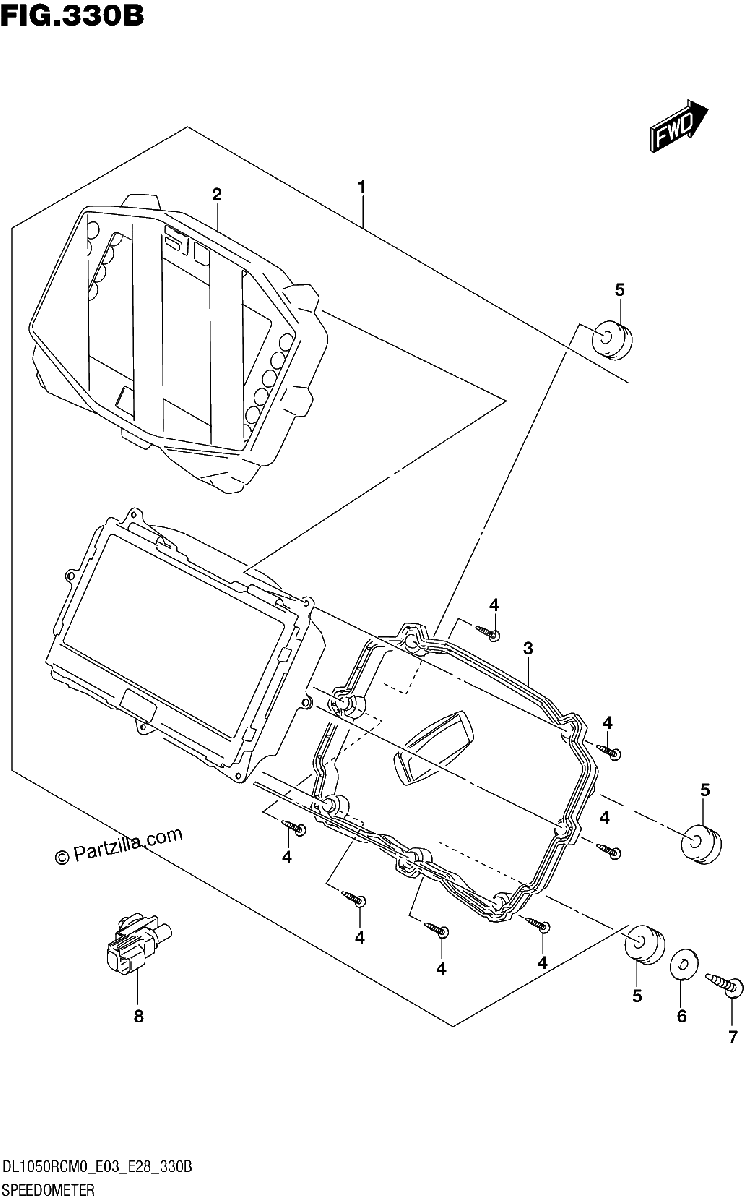 Diagrama de SPEEDOMETER DL1050RQ E03 E33