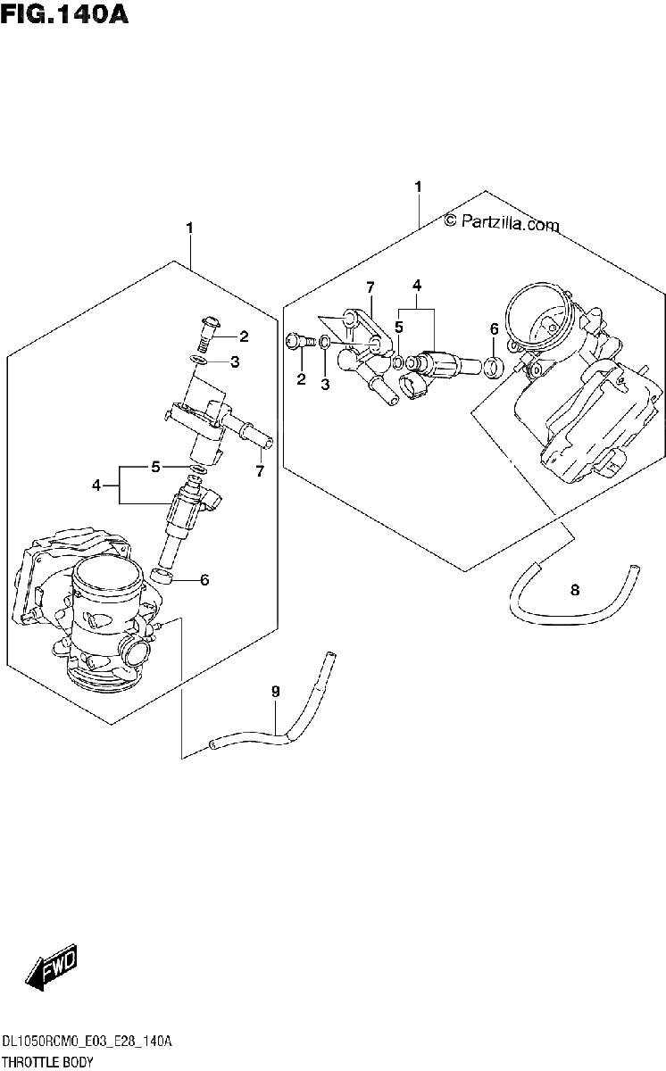 Diagrama de THROTTLE BODY
