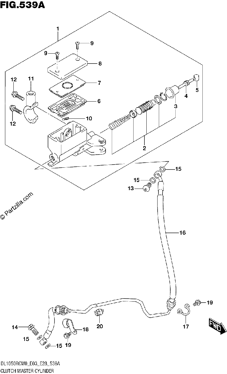 Diagrama de CLUTCH MASTER CYLINDER