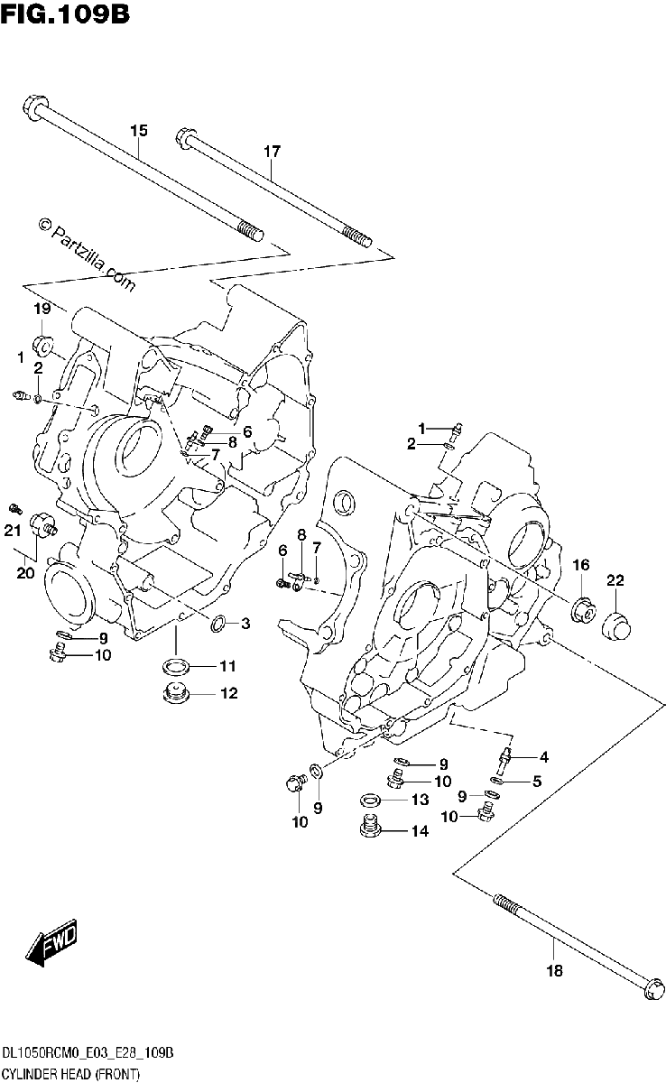 Diagrama de CRANKCASE 2 DL1050RC