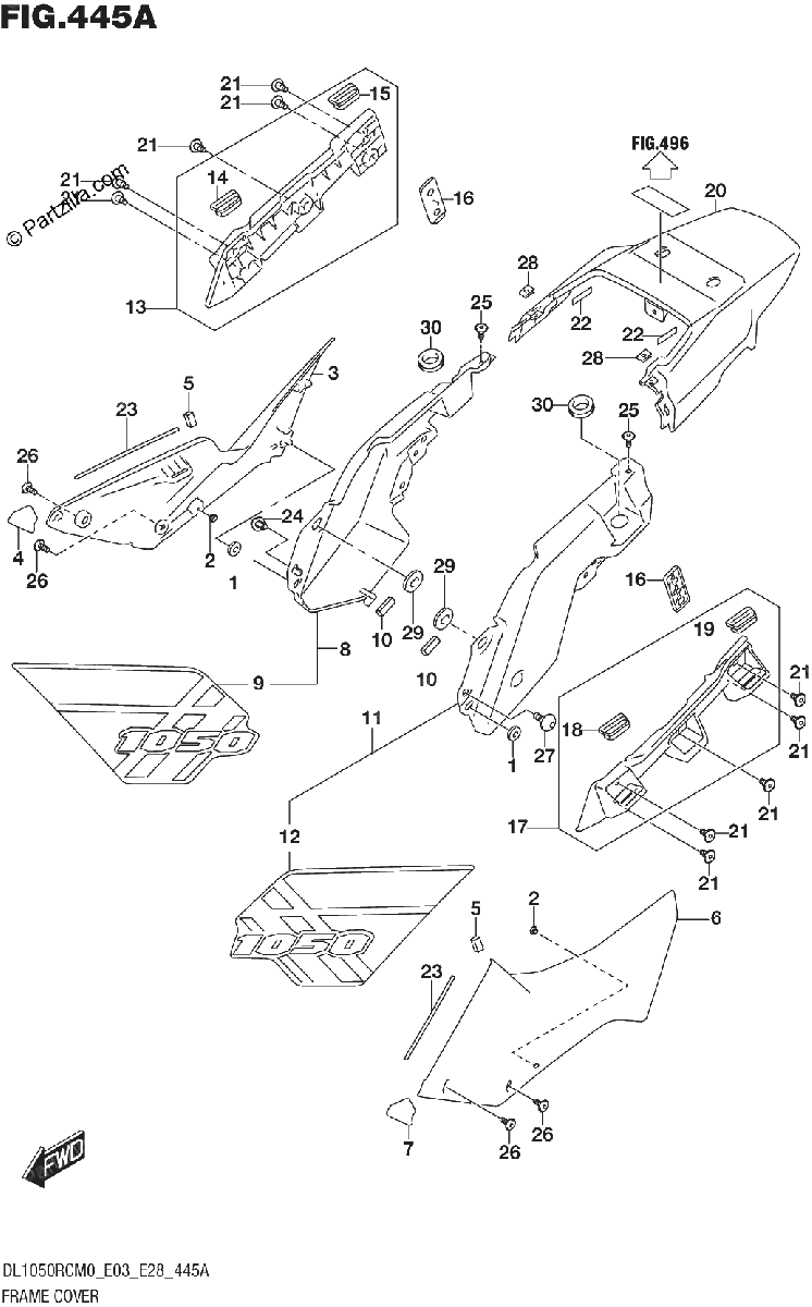 Diagrama de FRAME COVER DL1050RC