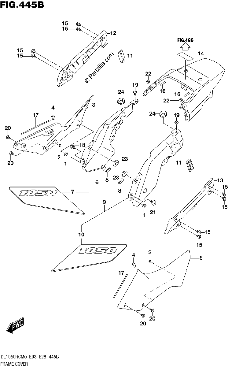 Diagrama de FRAME COVER DL1050RQ