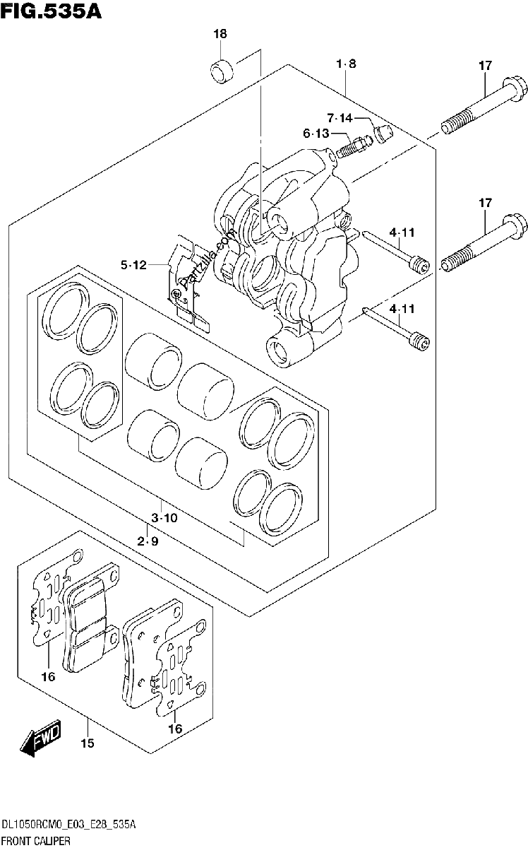 Diagrama de FRONT CALIPER