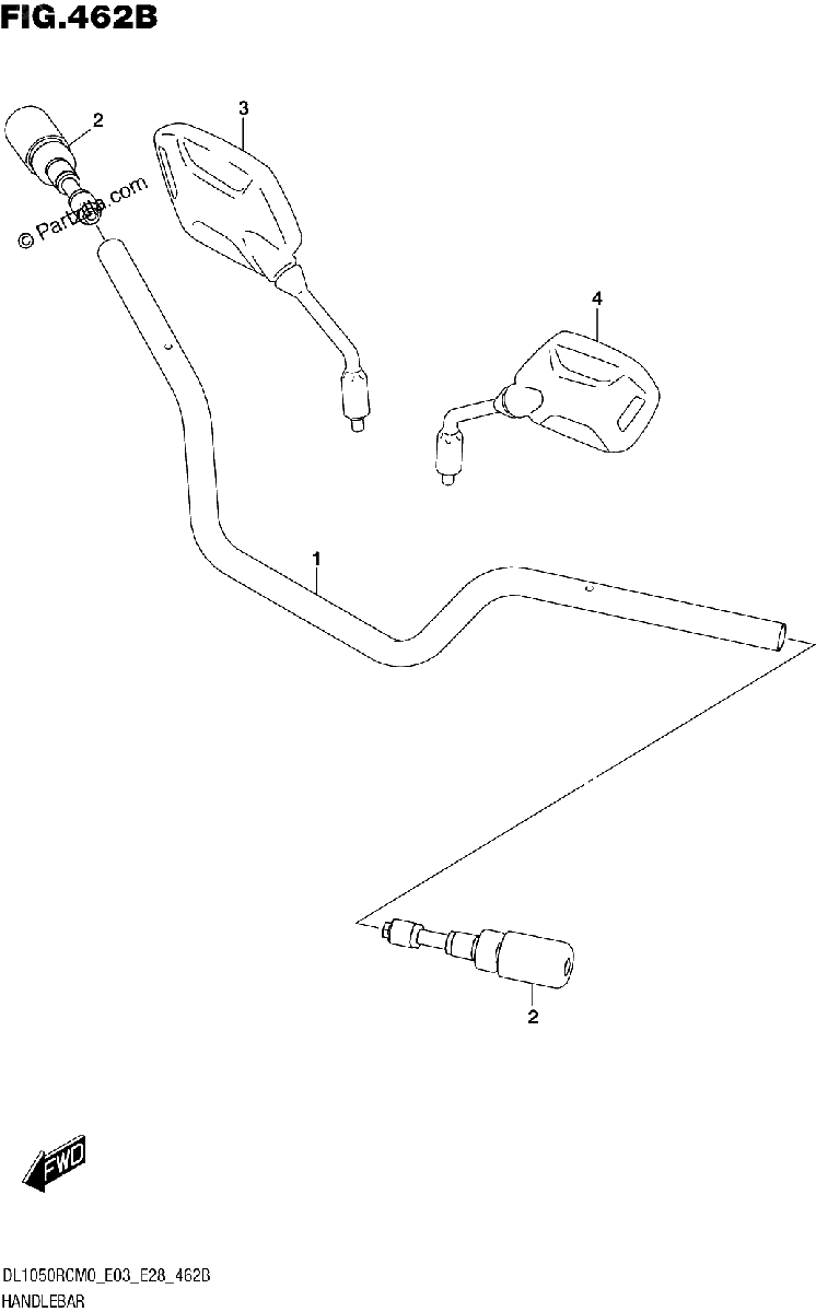 Diagrama de HANDLEBAR DL1050RC