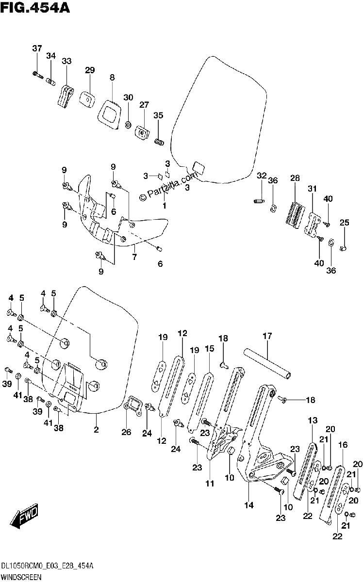Diagrama de WINDSCREEN DL1050RC