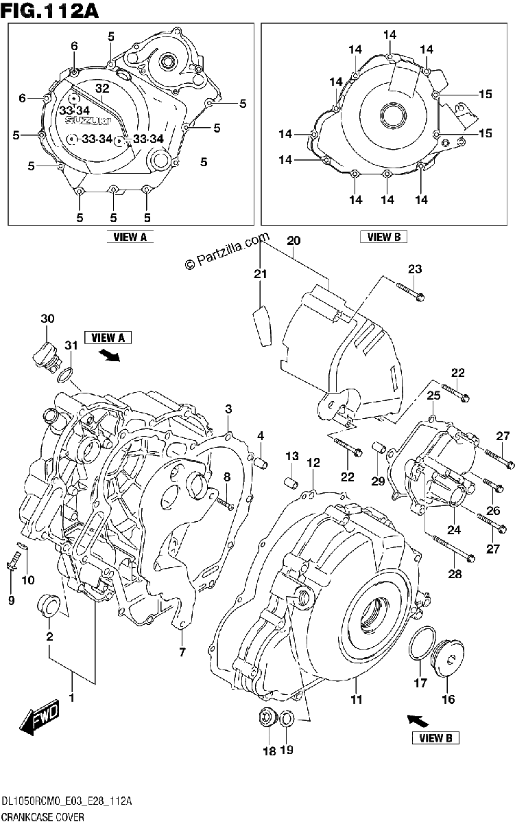 Diagrama de CRANKCASE COVER
