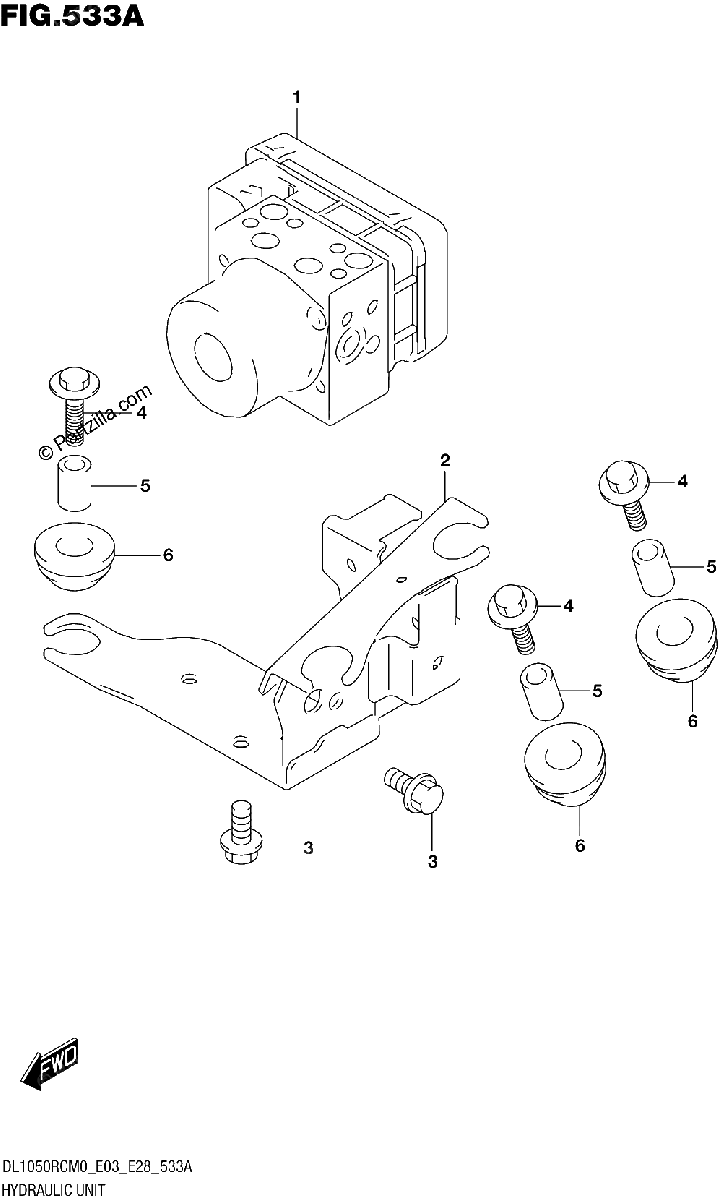 Diagrama de HYDRAULIC UNIT DL1050RQ
