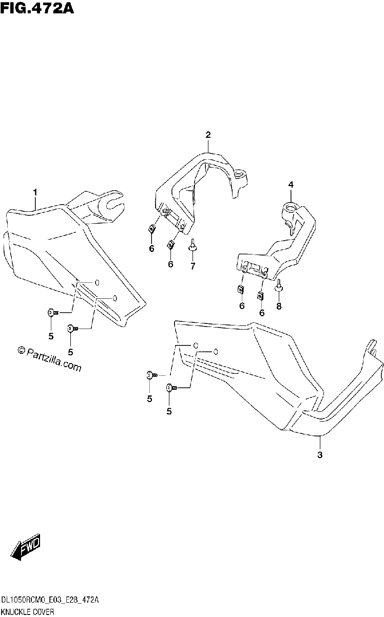 Diagrama de KNUCKLE COVER DL1050RC