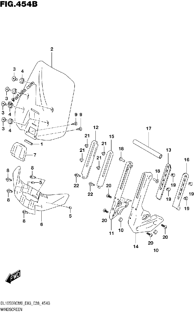 Diagrama de WINDSCREEN DL1050RQ