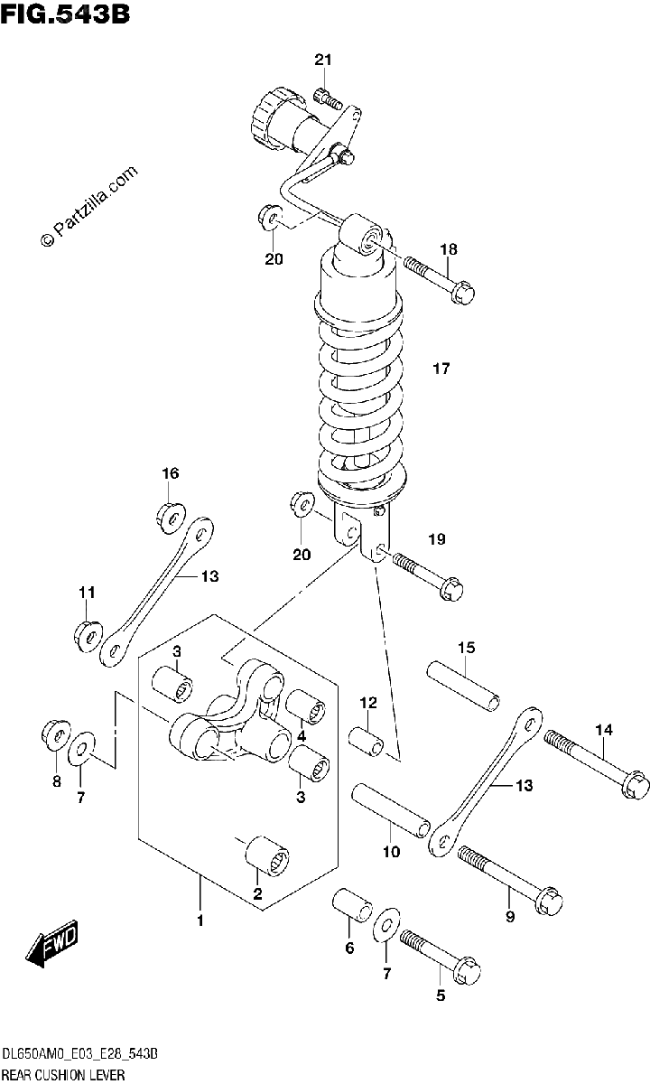 Diagrama de REAR CUSHION LEVER