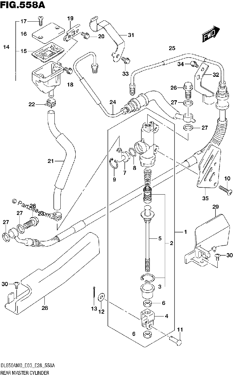 Diagrama de REAR MASTER CYLINDER