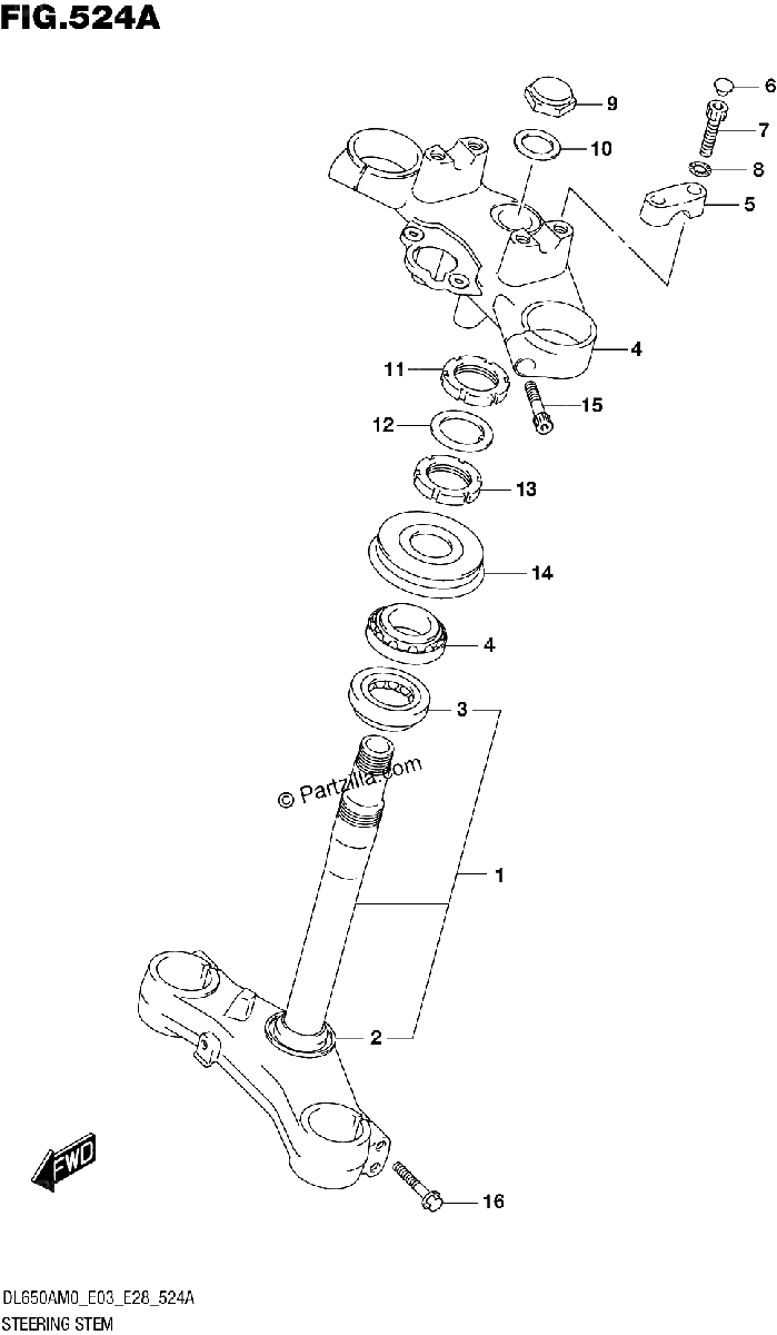 Diagrama de STEERING STEM