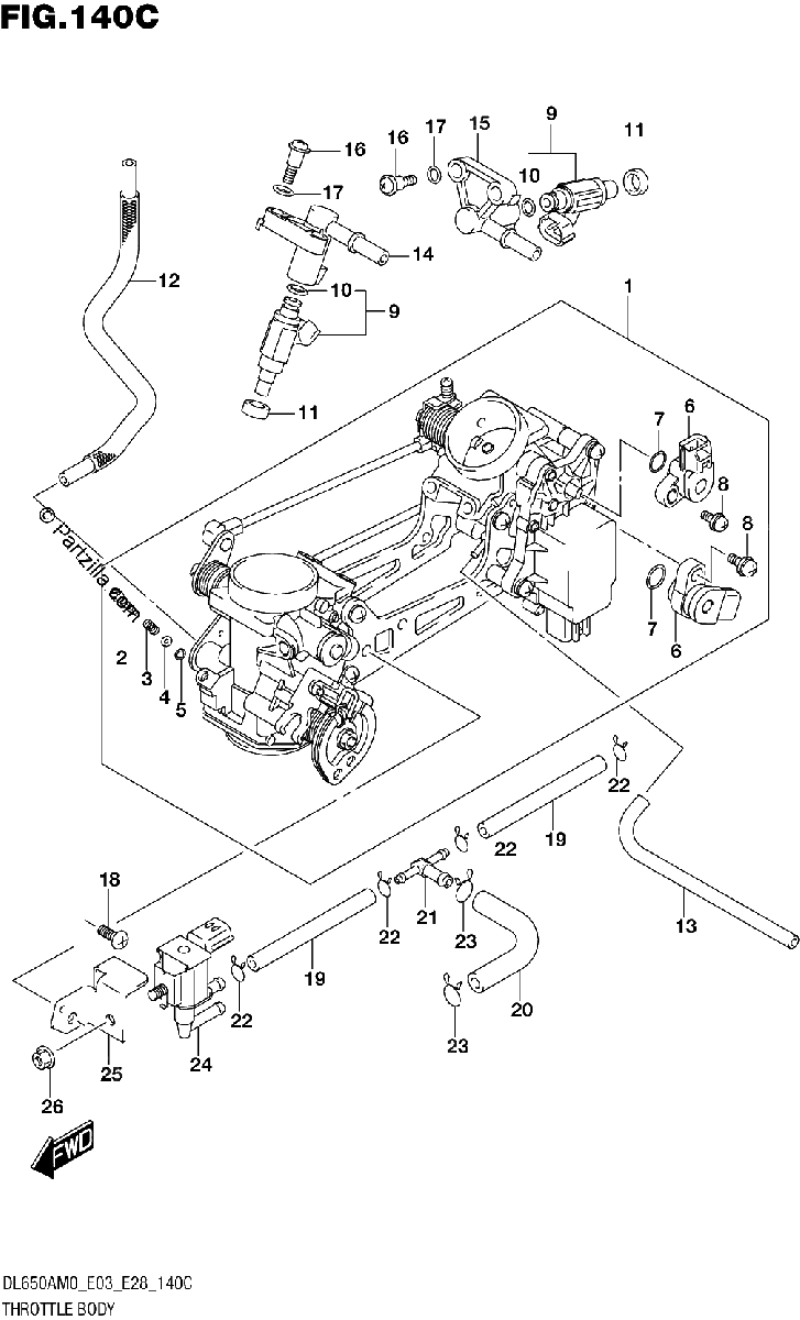 Diagrama de THROTTLE BODY E33